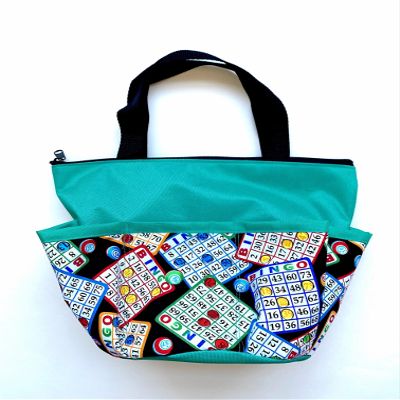 United Novelty 10 Pocket Lucky Four Leaf Clover Green Zipper Bingo Bag