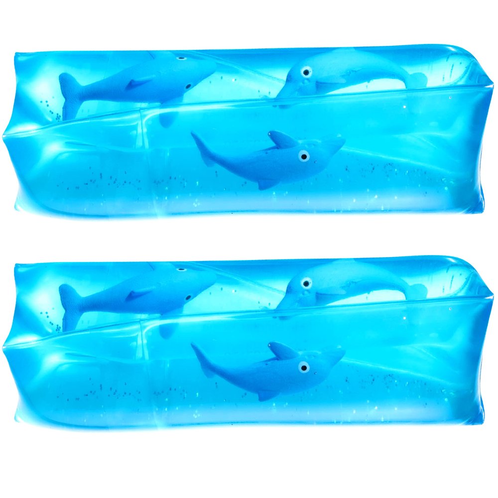 Bedwina Dolphin Water Wiggler Toy - (Pack of 2) 4.75-Inch Water Snake Sensory Fidget Toys & Slippery Water Tube for Birthday Party Favor or Game Prizes for Kids