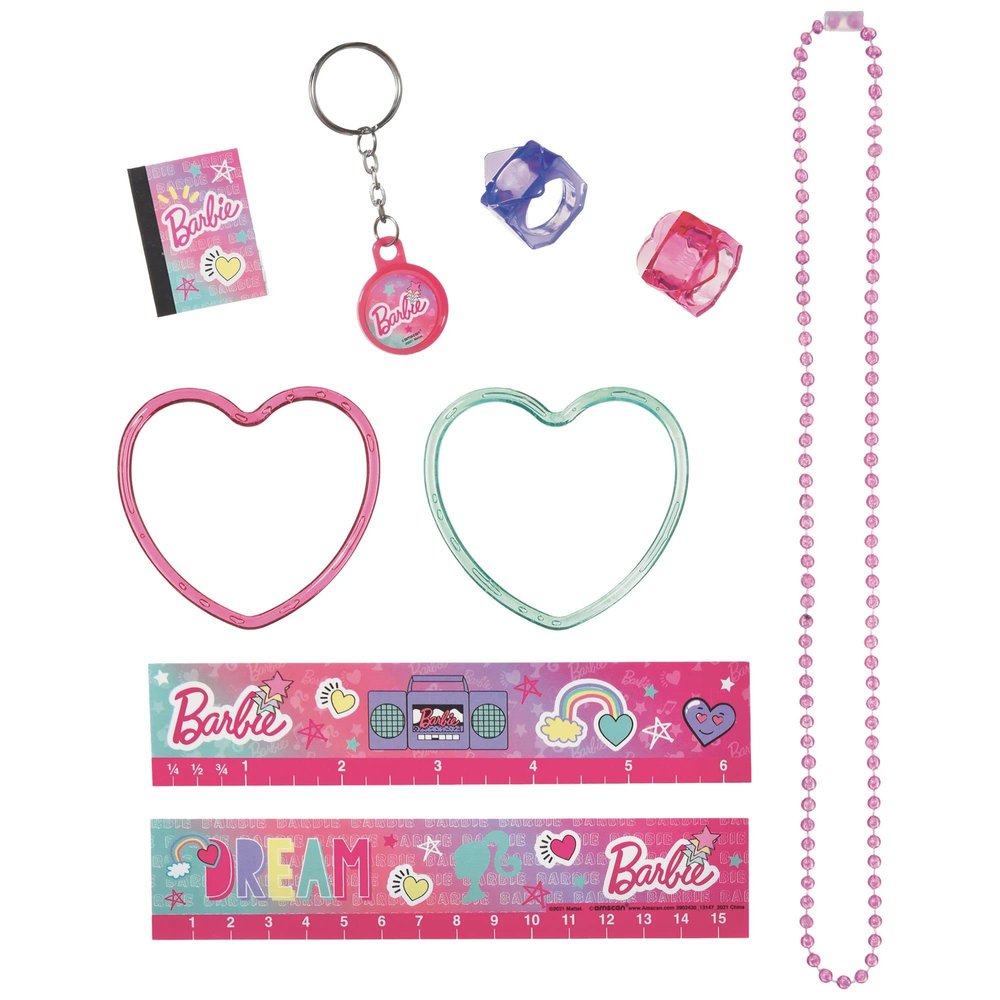 Amscan Barbie Dream Together Mega Mix Value Pack - 11.5" x 9"(48 Pieces) - Assorted Colorful Plastic Playset for Hours of Fun, Kids & Collectors Alike