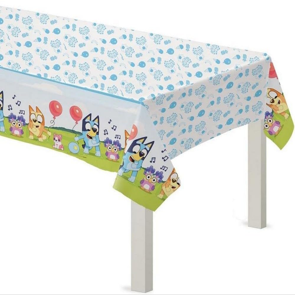amscan Bluey Plastic Party Table Cover - 54" x 96" | Blue | 1 Pc.