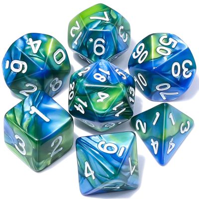 CiaraQ DND Polyhedral Dice Set with a Black Dice Bag for D&D RPG MTG Role Playing Table Games