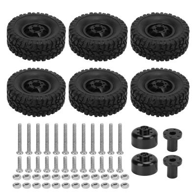 SUNGOOYUE Rubber RC Car Tires with Aluminum Alloy Wheel Hub Wheels and Tires for B24 B16 B36 4WD C14 C24 C34 C44 RC Car(Black)