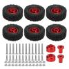 SUNGOOYUE Rubber RC Car Tires with Aluminum Alloy Wheel Hub Wheels and Tires for B24 B16 B36 4WD C14 C24 C34 C44 RC Car(red) view 1
