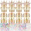Civaner 17 Pcs Princess Party Crowns Set DIY Tiaras Making Kit for Kids with Diamond Stickers, Party Favors and Supplies(Gold) view 1