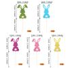 30 Pack Easter Rabbit Cupcake Toppers Glitter Colorful Bunny Cupcake Food Picks Happy Easter Themed Baby Shower Kids Birthday Party Cake Decorations Supplies view 2