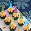 30 Pack Easter Rabbit Cupcake Toppers Glitter Colorful Bunny Cupcake Food Picks Happy Easter Themed Baby Shower Kids Birthday Party Cake Decorations Supplies view 3