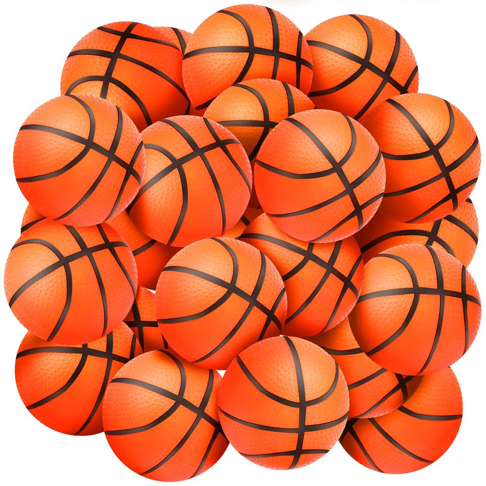 Sratte 30 Pieces Mini Inflatable Basketballs 4 Inches Small Kids Ball Toys Mini Basketballs for Kids Basketball Party Sports Game Hoops Beach Pool Supplies