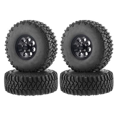 LAFEINA Metal Alloy 1.55 inch Beadlock Wheel Rim and Rubber Tire for 1:10 RC Crawler Car D90 TF2 Tamiya CC01 LC70 MST JIMNY 90069 (95mm Black)
