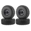 LAFEINA Metal Alloy 1.55 inch Beadlock Wheel Rim and Rubber Tire for 1:10 RC Crawler Car D90 TF2 Tamiya CC01 LC70 MST JIMNY 90069 (95mm Black) view 1