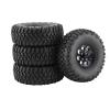 LAFEINA Metal Alloy 1.55 inch Beadlock Wheel Rim and Rubber Tire for 1:10 RC Crawler Car D90 TF2 Tamiya CC01 LC70 MST JIMNY 90069 (95mm Black) view 2