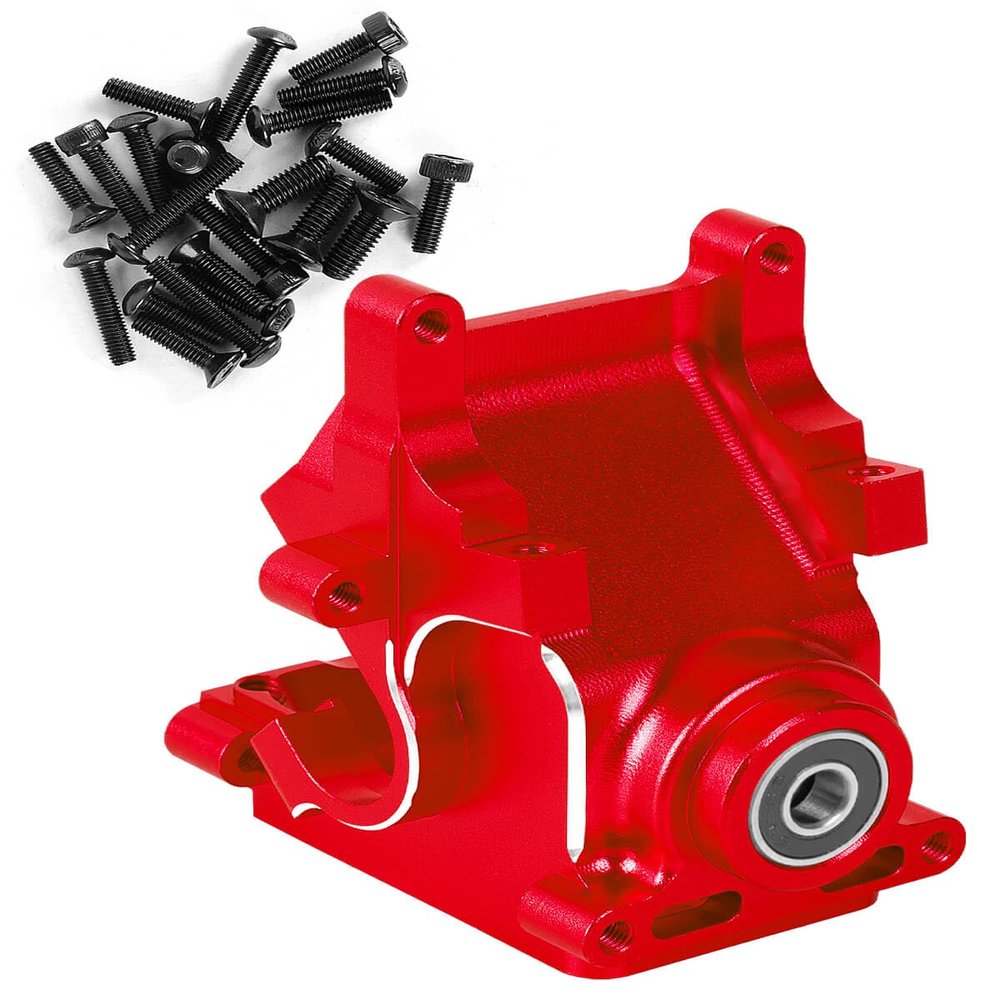 Aluminum Gearbox Case Upgrade Parts for 1/7 1/8 6S BLX Typhon Kraton Notorious Outcast Mojave Infraction Felony Talion Limitless 6S BLX,ARRCat RC Hop Ups Upgrades Parts,Replaces AR310854 (Red)