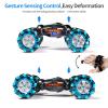 Deejoy 1:12 Gesture Sensing RC Stunt Car, 2.4GHz 4WD Hand Controlled Remote Control Car for Boys 8-12, Double Sided Rotating Off Road Vehicle 360 Flips with Lights Music for Birthday view 2