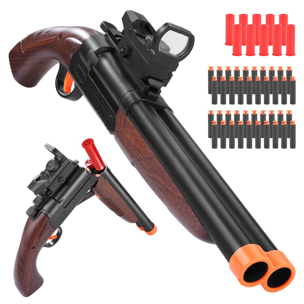 Eaciilee Toy Gun Soft Bullet Shotgun Toy Educational Model Shooting Games