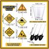 BBTO 150 Pieces Party Supplies - 50 Plastic Shovel Spoons, 50 Cake Dessert Cups, 50 Construction Cupcake Toppers for Themed Birthday Party view 2