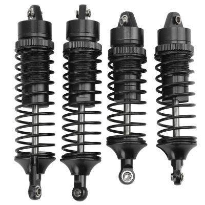 4pcs RC Front Rear Shock Absorbers Aluminum RC Spring Damper for Lasernut U4 Tenacity 1/10 Off Road Cars(black)