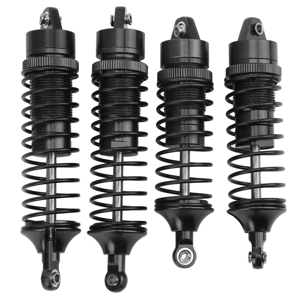 4pcs RC Front Rear Shock Absorbers Aluminum RC Spring Damper for Lasernut U4 Tenacity 1/10 Off Road Cars(black)