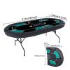 Foldable Poker Table 10 Playes, Oval Portable Texas Hold'em Poker Table with Faux Leather Padded Rails and Cup Holders, for Casino Leisure Game Blackjack Board Game view 4