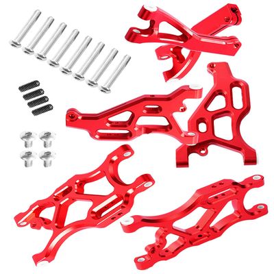 ARRCat RC Upgrades Part A Arms for 1/7 Felony 6S BLX,Limitless 6S BLX Infraction 6S BLX,1/8 Typhon 6S,6pcs Aluminum Front & Rear Suspension A Arms Set,Red