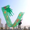 Aldult Elderly Dragon Dance Ribbon, Silk Flowy Spinning Dance Poi, Extra Long Streamer for Spring Outing, Party Celebration (Color : Green, Size : 6m/20f) view 2