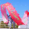 Aldult Elderly Dragon Dance Ribbon, Silk Flowy Spinning Dance Poi, Extra Long Streamer for Spring Outing, Party Celebration (Color : Red, Size : 10m/33ft) view 3