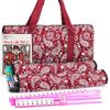 Mose Cafolo American Mahjong Game Set, Red Paisley Carrying Bag,166 Premium White Tiles, All-in-One Color Rack/Pushers, Chips,Wind Indicator, English Manual,Complete Mah jongg, Mahjong Tiles Set view 1