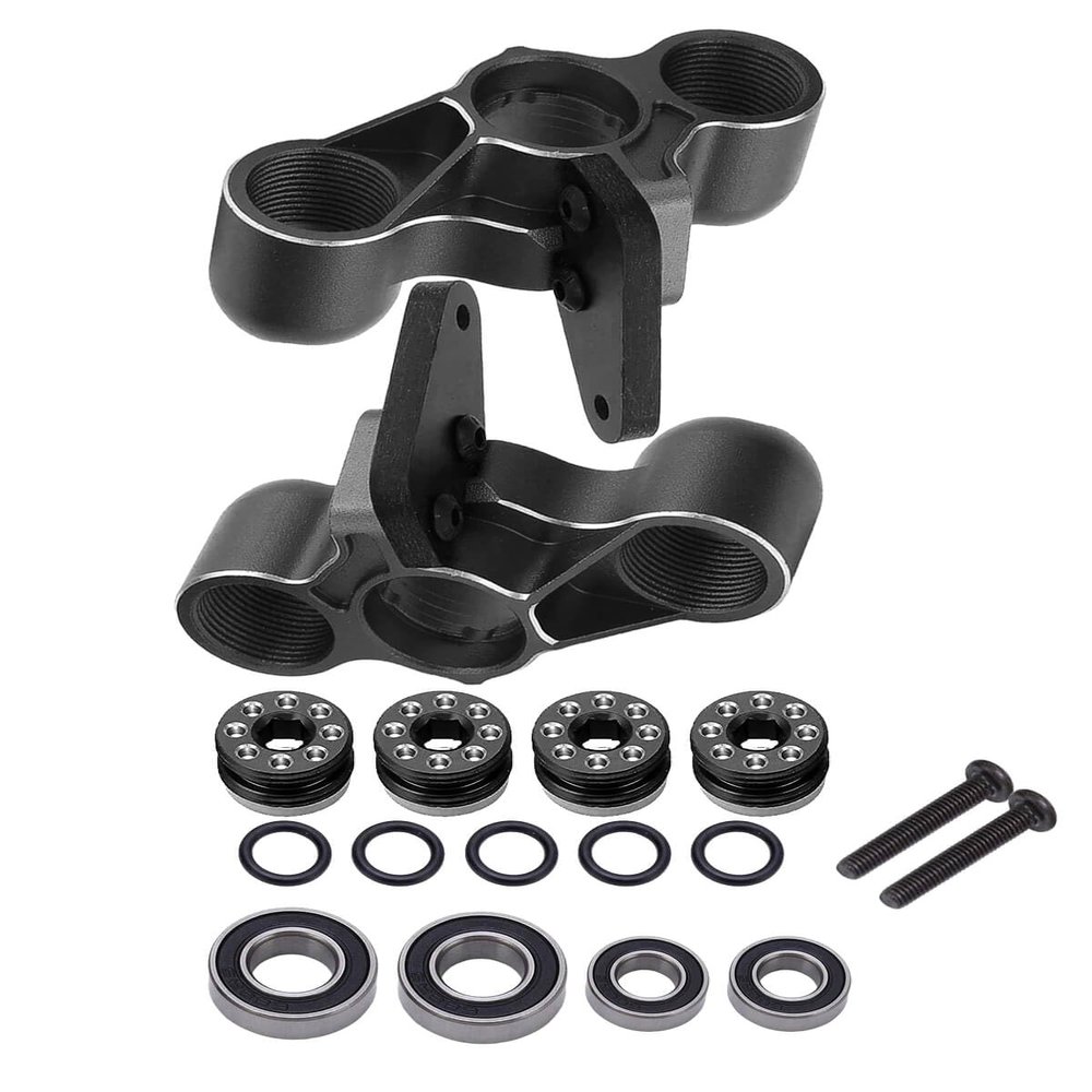 Aluminum Front Steering Knuckles Caster Blocks C-Hubs Upgrades Part for 1/8 Typhon Talion 6S BLX,1/7 Felony Mojave Infraction Limitless Kraton 6S BLX,Replace AR330187 (Black)