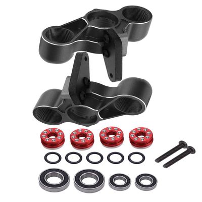 Aluminum Front Steering Knuckles Caster Blocks C-Hubs Upgrades Part for 1/8 Typhon Talion 6S BLX,1/7 Felony Mojave Infraction Limitless Kraton 6S BLX,Replace AR330187 (Black Red)
