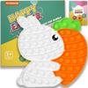 Easter Bunny Poppers, Bunny Carrot Pop Bubble Fidget Sensory Toy, Puzzle Popper, Easter Gifts for Kids,Toddler, Easter Basket for Toddlers Girl, Easter Toys, Stocking Easter Basket Stuffers (White) view 1