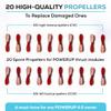 POWERUP Propeller Kit - Official Set of 20 Spare Propellers for POWERUP 4.0 10L and 10R Propellers to Replace and Fix Damaged Components in The Field. view 3