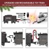Electric Train Sets for Boys Girls Metal Alloy Christmas Trains Toys Steam Locomotive, Passenger Carriages, Tracks, Light & Sounds Rechargeable Birthday Gifts for Kids 3 4 5 6 7 8 + Years Old Red  view 3