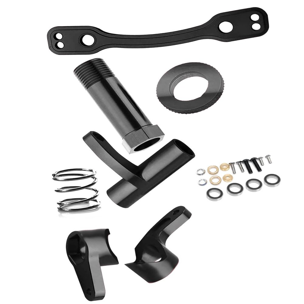 ARRCat Steering Bell Crank Set Upgrade Parts for 1/8 Typhon 6S BLX Kraton Mojave Outcast Felony Infraction Notorious 6S BLX,Aluminium Steering Rack Bell Servo Saver Hub Spring Hop-up (Black)