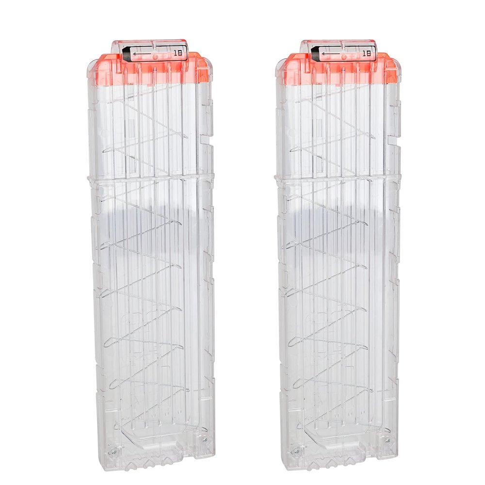 lififun 2 Pack 18-Dart Quick Reload Clip Magazine for Nerf N-Strike Elite Series (White)