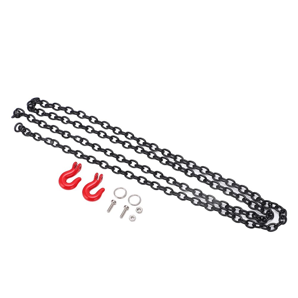 01 02 015 Tow Hook Chain, Black RC Car Tow Hook Chain Aluminum Alloy for SCX10