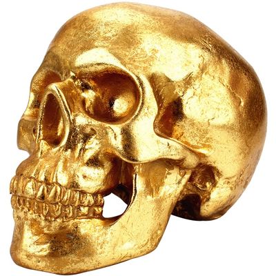Piggy Bank Piggy Bank for Boys Retro Stereo Skull Money Bank, Nordic Style Desktop Decorations, Fashion Cool Coin Bank, Light Luxury Home Ornaments (Color : Gold, Size : 20 * 14 * 14.5cm)