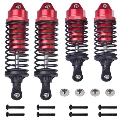 OGUNKE RC 4PCS Aluminum Front & Rear RC Shocks for 1/10 RC Truck Traxxas Slash 2WD/4x4 shocks Rustler 4X4 shocks Stampede 4X4 shocks Hoss 4X4 Replace 5862 (Red)