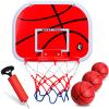 Mini Red Basketball Hoop Set, Over The Door Hoop with 3 Mini Red Ball for Kid Adult, Perfect for Bedroom Office Dorm Door Wall Indoor Basketball, ABS Backboard Metal Rim Goal Sport Party view 1