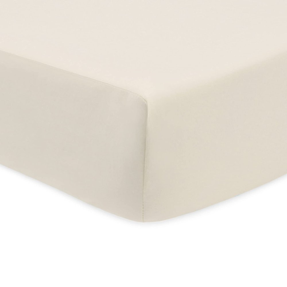 American Baby Company 100% Natural Cotton Percale Fitted Crib Sheet for Standard Crib and Toddler Mattresses, Cream, Soft Breathable, for Boys and Girls