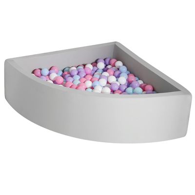TRENDBOX Ball Pit Kids Ball Pit Memory Foam Ball Pit Fan-Shape Ball Pits for Toddlers Kids Ball Pit Balls NOT Included - Light Gray