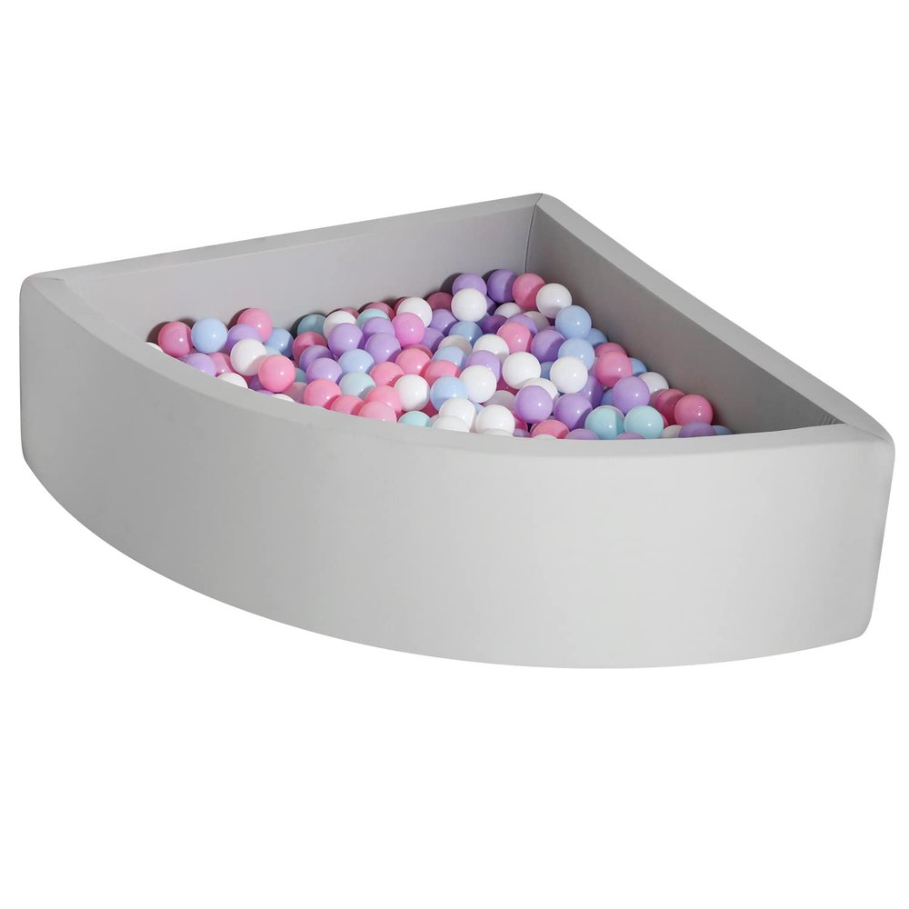 TRENDBOX Ball Pit Kids Ball Pit Memory Foam Ball Pit Fan-Shape Ball Pits for Toddlers Kids Ball Pit Balls NOT Included - Light Gray