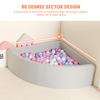 TRENDBOX Ball Pit Kids Ball Pit Memory Foam Ball Pit Fan-Shape Ball Pits for Toddlers Kids Ball Pit Balls NOT Included - Light Gray view 4