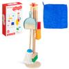 HELLOWOOD Kids Cleaning Set, 8 Pcs Wooden Housekeeping Play Set Includes Broom Mop Duster Dustpan Brushes Rag and Organizing Stand, Cleaning Toys Gift for Toddlers Girls Boys Age 3-6, Solid Beech Wood view 1
