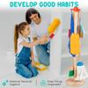 HELLOWOOD Kids Cleaning Set, 8 Pcs Wooden Housekeeping Play Set Includes Broom Mop Duster Dustpan Brushes Rag and Organizing Stand, Cleaning Toys Gift for Toddlers Girls Boys Age 3-6, Solid Beech Wood view 4