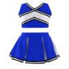 Oyolan Kids Girls 2 Pcs Cheerleading Halloween Costume Cheer Leader Uniform Outfit Crop Tops with Pleated Skirt Royal Blue B 14 Years view 1