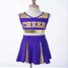 winying Kid Girls Cheerleading Cosplay Costume Cheer Leader Uniform Outfit Sleeveless Crop Top with Pleated Skirt Purple B 14 Years view 3