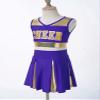 winying Kid Girls Cheerleading Cosplay Costume Cheer Leader Uniform Outfit Sleeveless Crop Top with Pleated Skirt Purple B 14 Years view 4