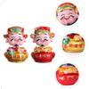 2pcs of Wealth Figurine Shaking Head Buddha Desktop Swing CAI Shen Statues Car Dashboard Bobbleheads Doll for Home Office Car Decorations view 2
