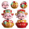 2pcs of Wealth Figurine Shaking Head Buddha Desktop Swing CAI Shen Statues Car Dashboard Bobbleheads Doll for Home Office Car Decorations view 4