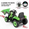JOYLDIAS Ride On Excavator, 12V7AH Electric Car for Kids 3-8 W/2.4GHz Remote Control, Electric Construction Vehicle Bulldozer/Tractor for Kids Digger with 3 Speeds,Bluetooth,Music,Lights,Green view 3