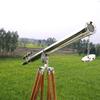 Antique Brass Double Barrel Telescope with Wooden Tripod Nautical Marine Telescope for Home Decor by Nautical Export India (Silver) view 3