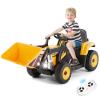 JOYLDIAS Ride On Excavator, 12V Electric Construction Vehicle Bulldozer/Tractor for Kids Digger W/Remote Control, 3 Speeds, Bluetooth, Music, Lights, Yellow view 1
